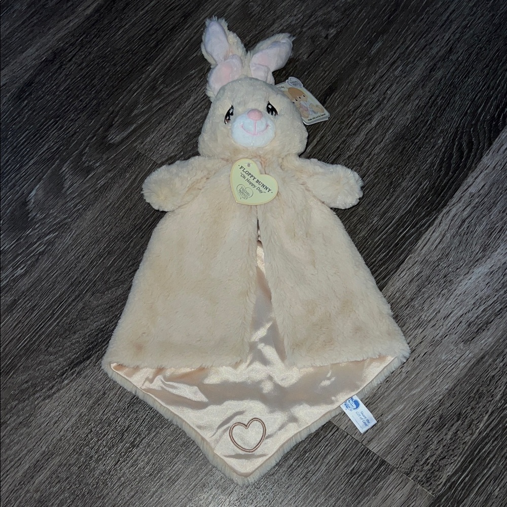 NWT Precious Moments Cream and Pink Bunny Blanket/Plush